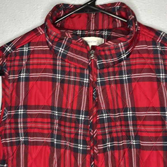 Croft & Barrow Red Plaid Full Zip Quilted Vest Size XL - Picture 2 of 10